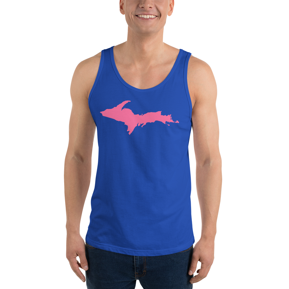 Michigan Upper Peninsula Tank Top (w/ Pink UP Outline) | Unisex Jersey