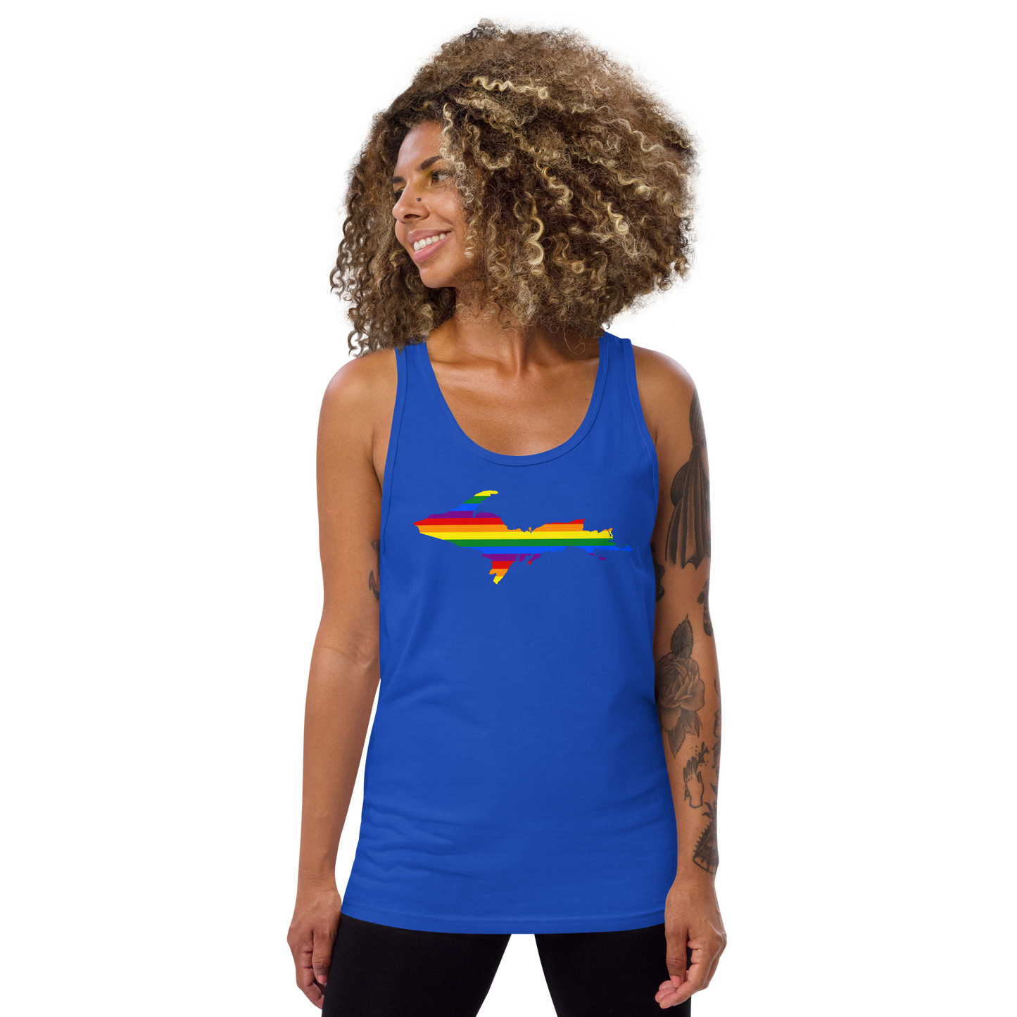 Michigan Upper Peninsula Tank Top (w/ UP Pride Flag Outline) | Unisex Jersey