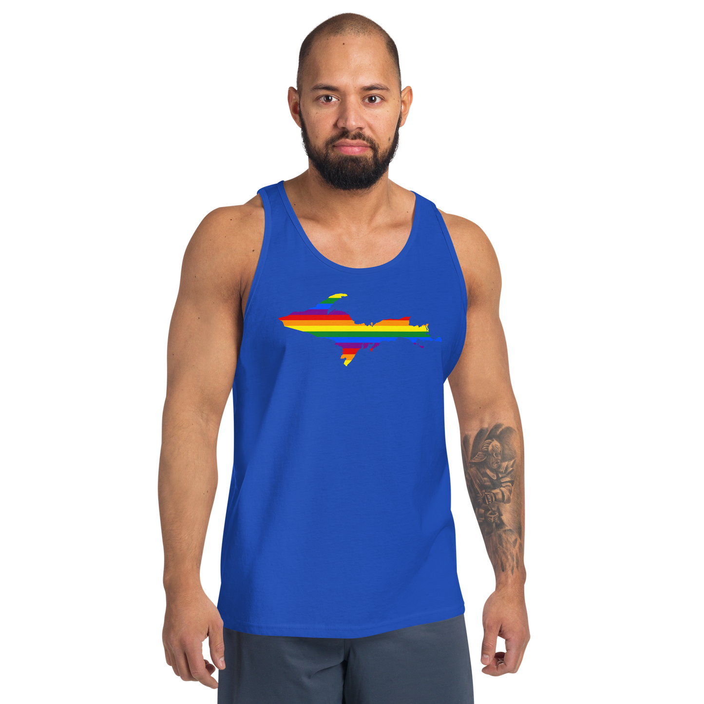 Michigan Upper Peninsula Tank Top (w/ UP Pride Flag Outline) | Unisex Jersey