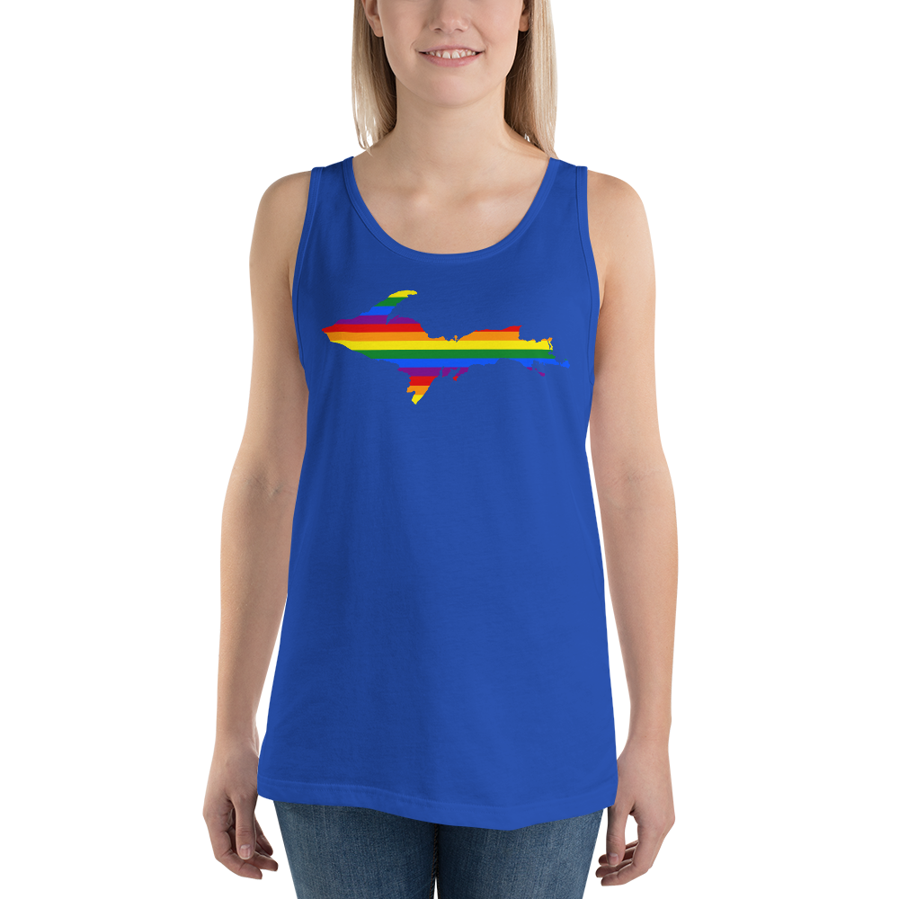 Michigan Upper Peninsula Tank Top (w/ UP Pride Flag Outline) | Unisex Jersey