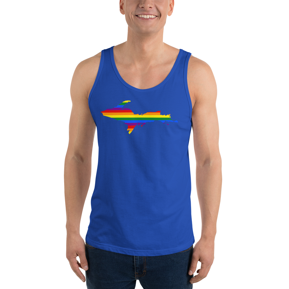 Michigan Upper Peninsula Tank Top (w/ UP Pride Flag Outline) | Unisex Jersey