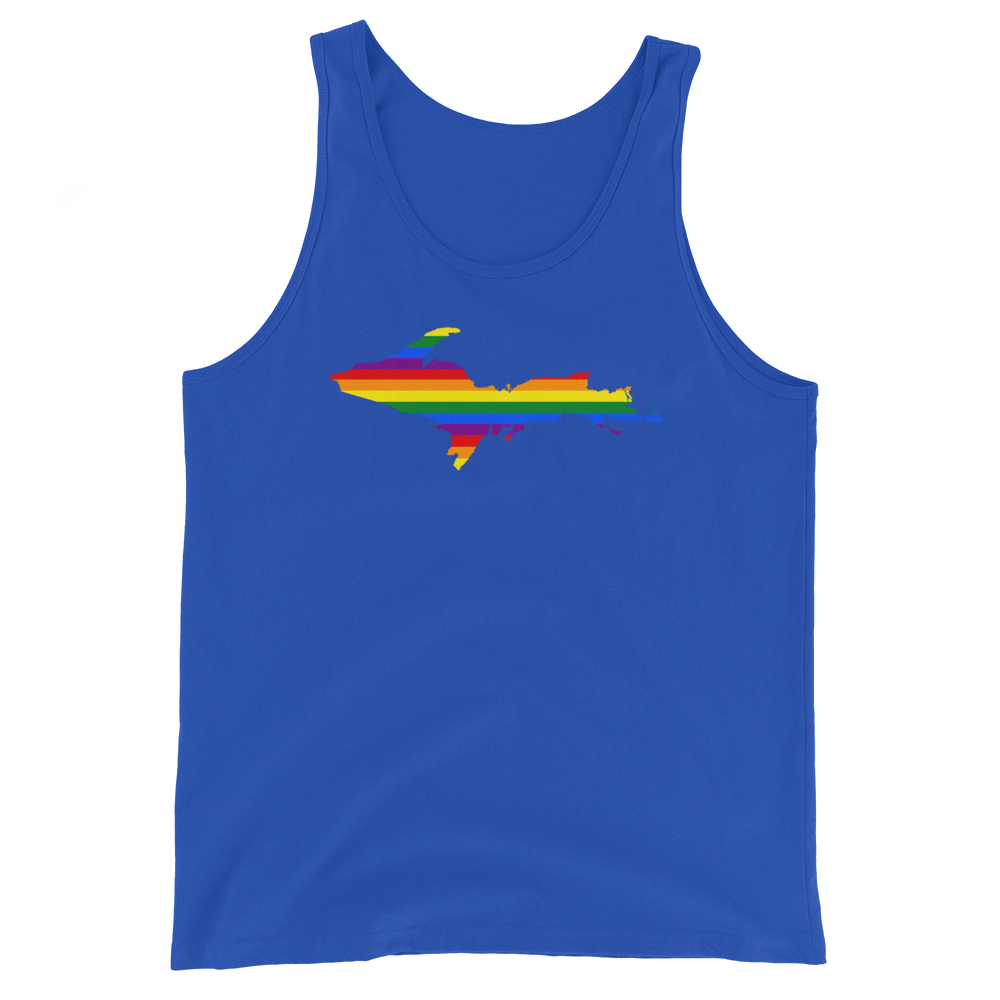 Michigan Upper Peninsula Tank Top (w/ UP Pride Flag Outline) | Unisex Jersey