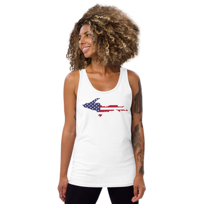 Michigan Upper Peninsula Tank Top (w/ UP USA Flag Outline) | Unisex Jersey