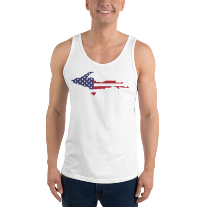 Michigan Upper Peninsula Tank Top (w/ UP USA Flag Outline) | Unisex Jersey