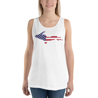 Michigan Upper Peninsula Tank Top (w/ UP USA Flag Outline) | Unisex Jersey