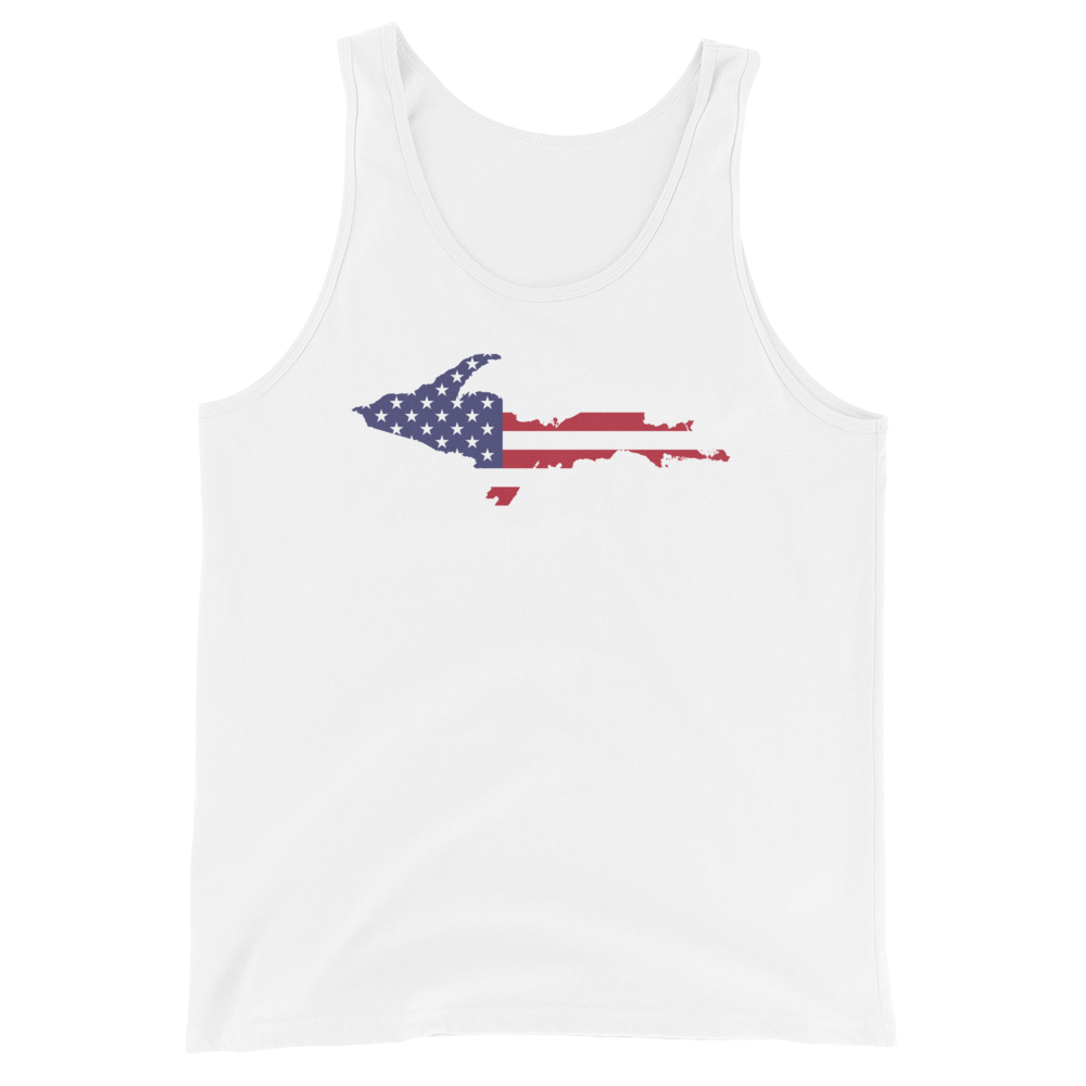 Michigan Upper Peninsula Tank Top (w/ UP USA Flag Outline) | Unisex Jersey