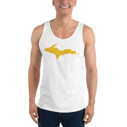 Michigan Upper Peninsula Tank Top (w/ Gold UP Outline) | Unisex Jersey