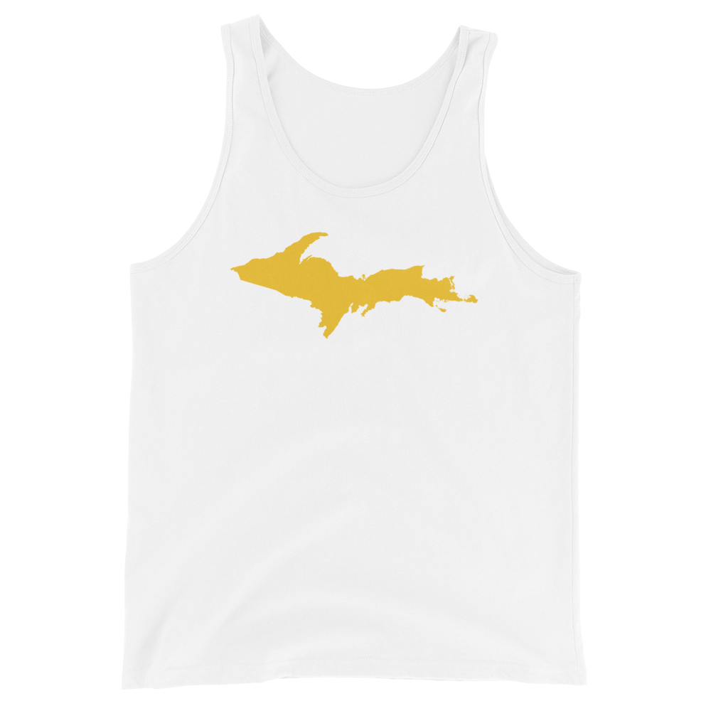 Michigan Upper Peninsula Tank Top (w/ Gold UP Outline) | Unisex Jersey