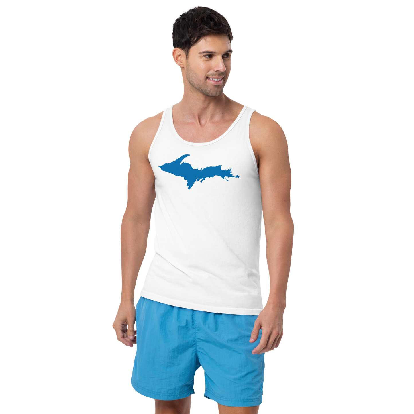 Michigan Upper Peninsula Tank Top (w/ Azure UP Outline) | Unisex Jersey