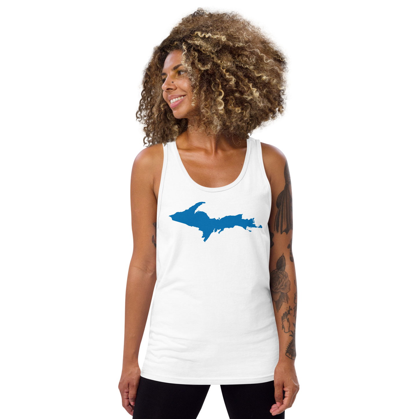 Michigan Upper Peninsula Tank Top (w/ Azure UP Outline) | Unisex Jersey