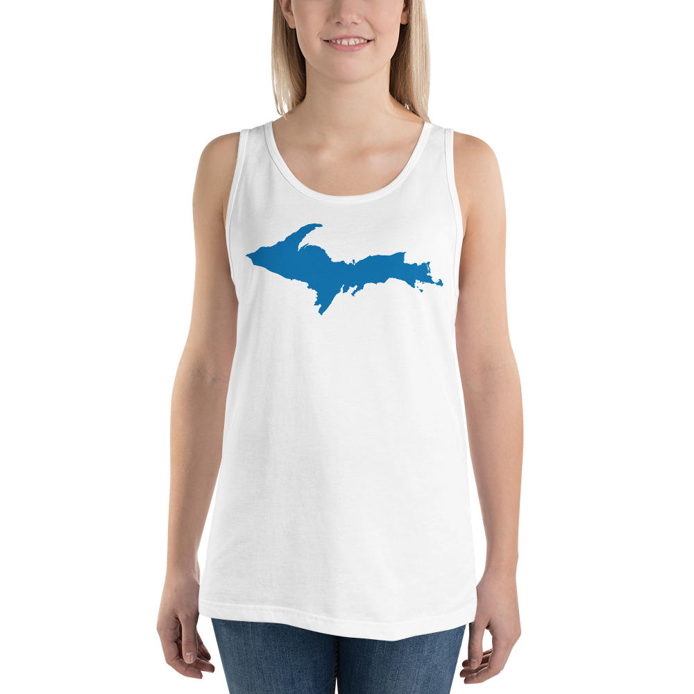 Michigan Upper Peninsula Tank Top (w/ Azure UP Outline) | Unisex Jersey