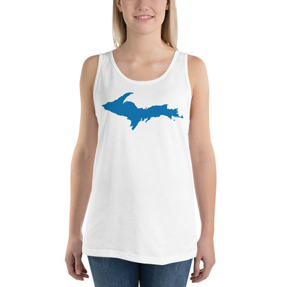 Michigan Upper Peninsula Tank Top (w/ Azure UP Outline) | Unisex Jersey