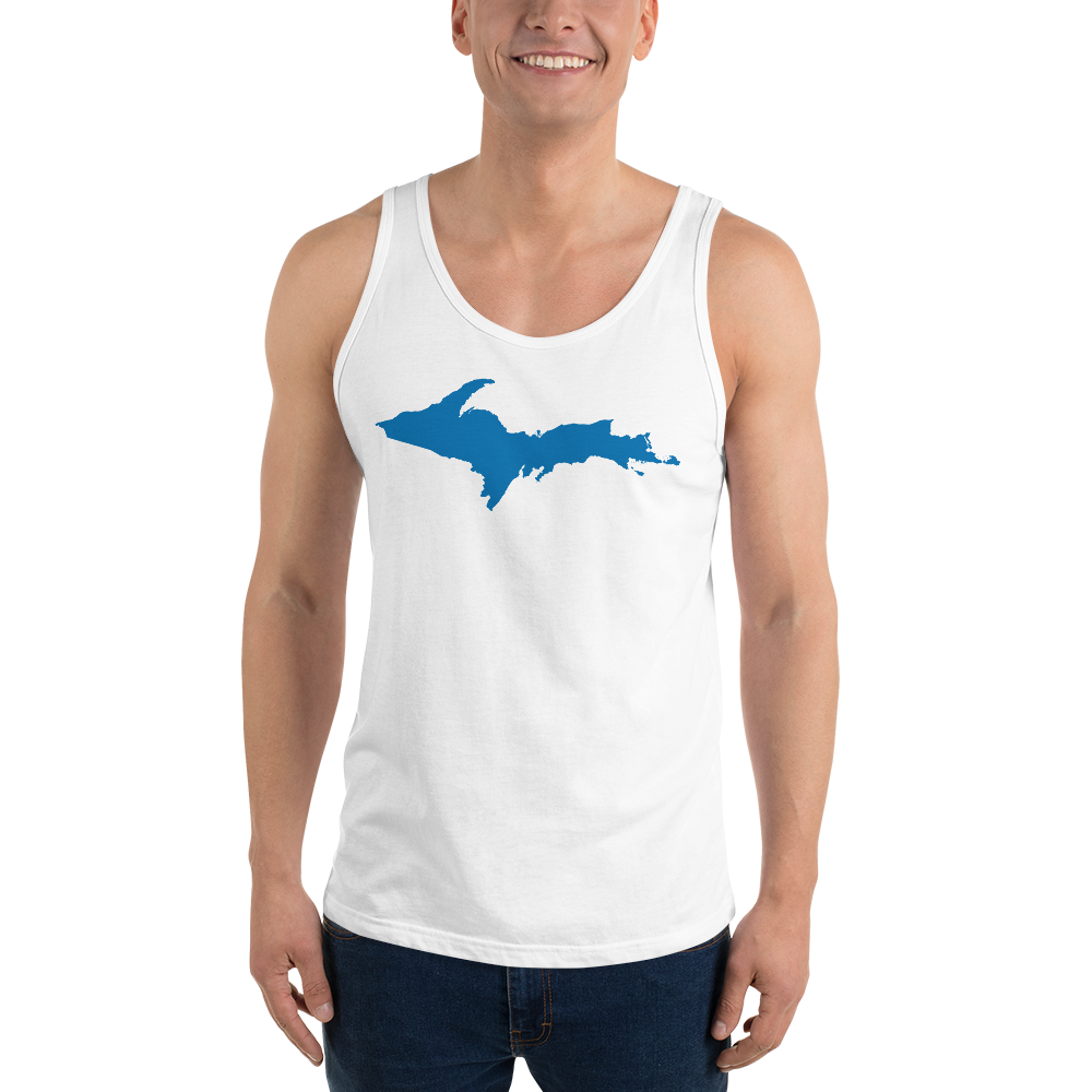 Michigan Upper Peninsula Tank Top (w/ Azure UP Outline) | Unisex Jersey