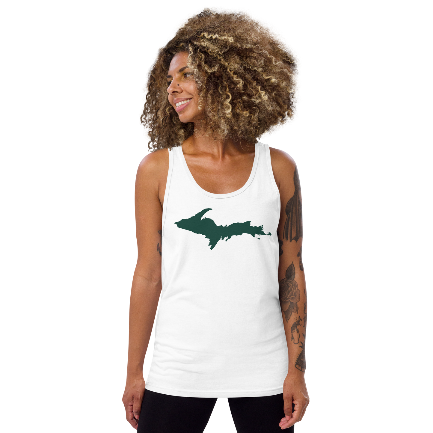 Michigan Upper Peninsula Tank Top (w/ Green UP Outline)