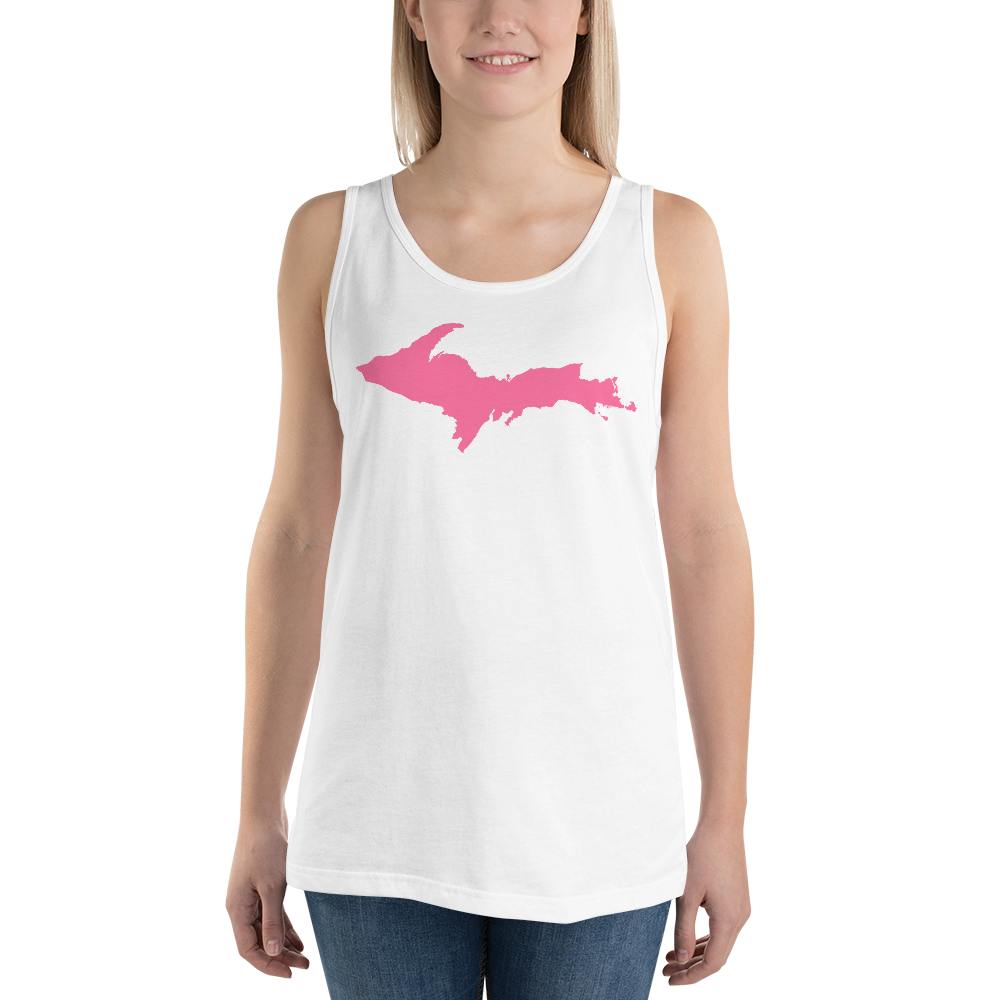 Michigan Upper Peninsula Tank Top (w/ Pink UP Outline) | Unisex Jersey