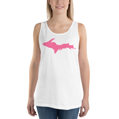 Michigan Upper Peninsula Tank Top (w/ Pink UP Outline) | Unisex Jersey