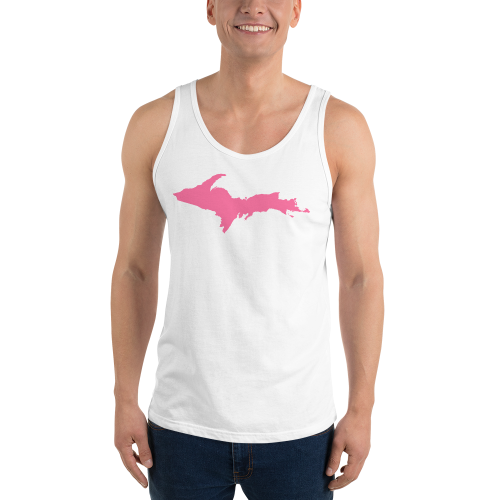 Michigan Upper Peninsula Tank Top (w/ Pink UP Outline) | Unisex Jersey