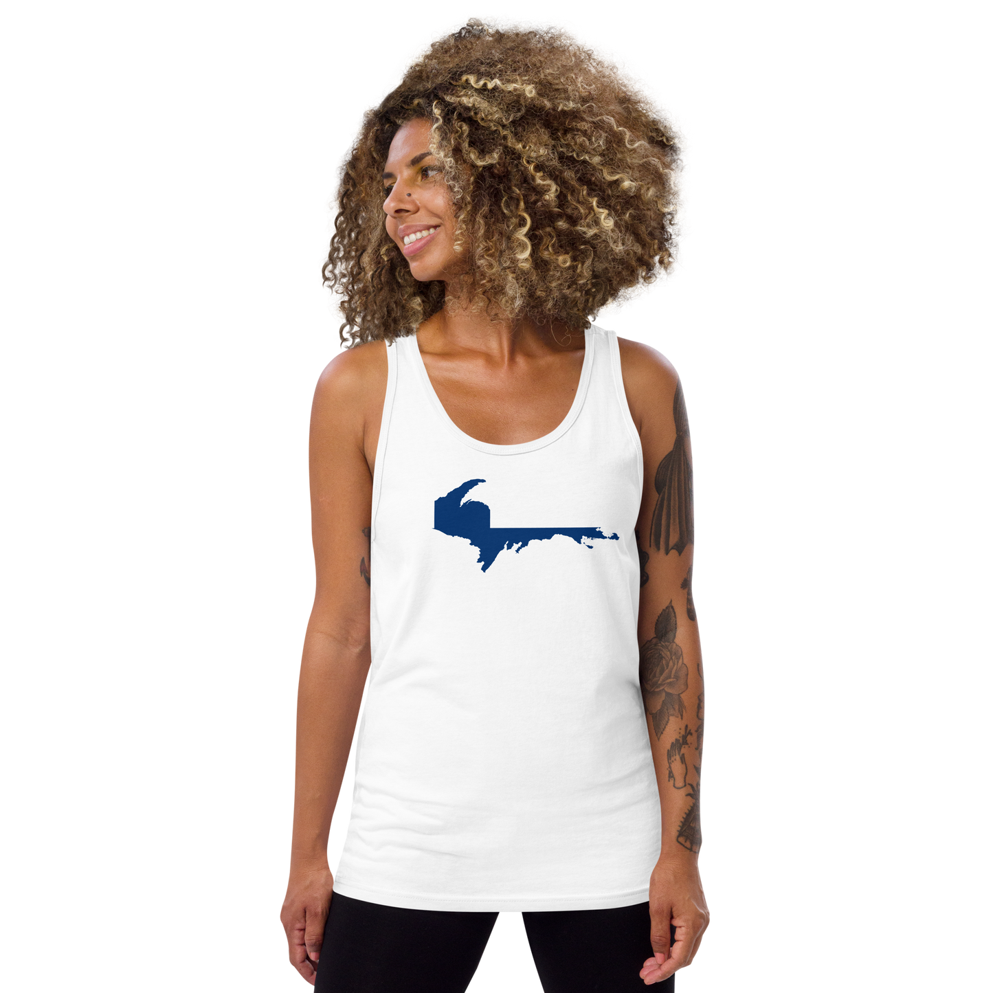 Michigan Upper Peninsula Tank Top (w/ UP Finland Flag Outline) | Unisex Jersey