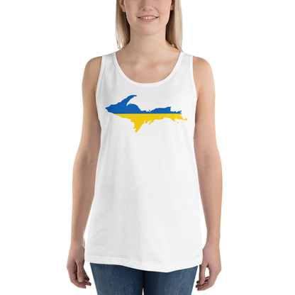 Michigan Upper Peninsula Tank Top (w/ UP Ukraine Flag Outline) | Unisex Jersey