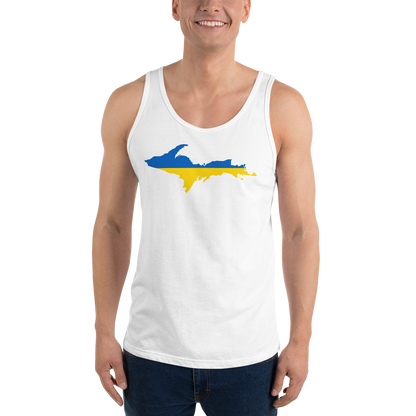 Michigan Upper Peninsula Tank Top (w/ UP Ukraine Flag Outline) | Unisex Jersey