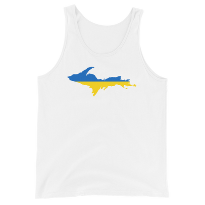 Michigan Upper Peninsula Tank Top (w/ UP Ukraine Flag Outline) | Unisex Jersey