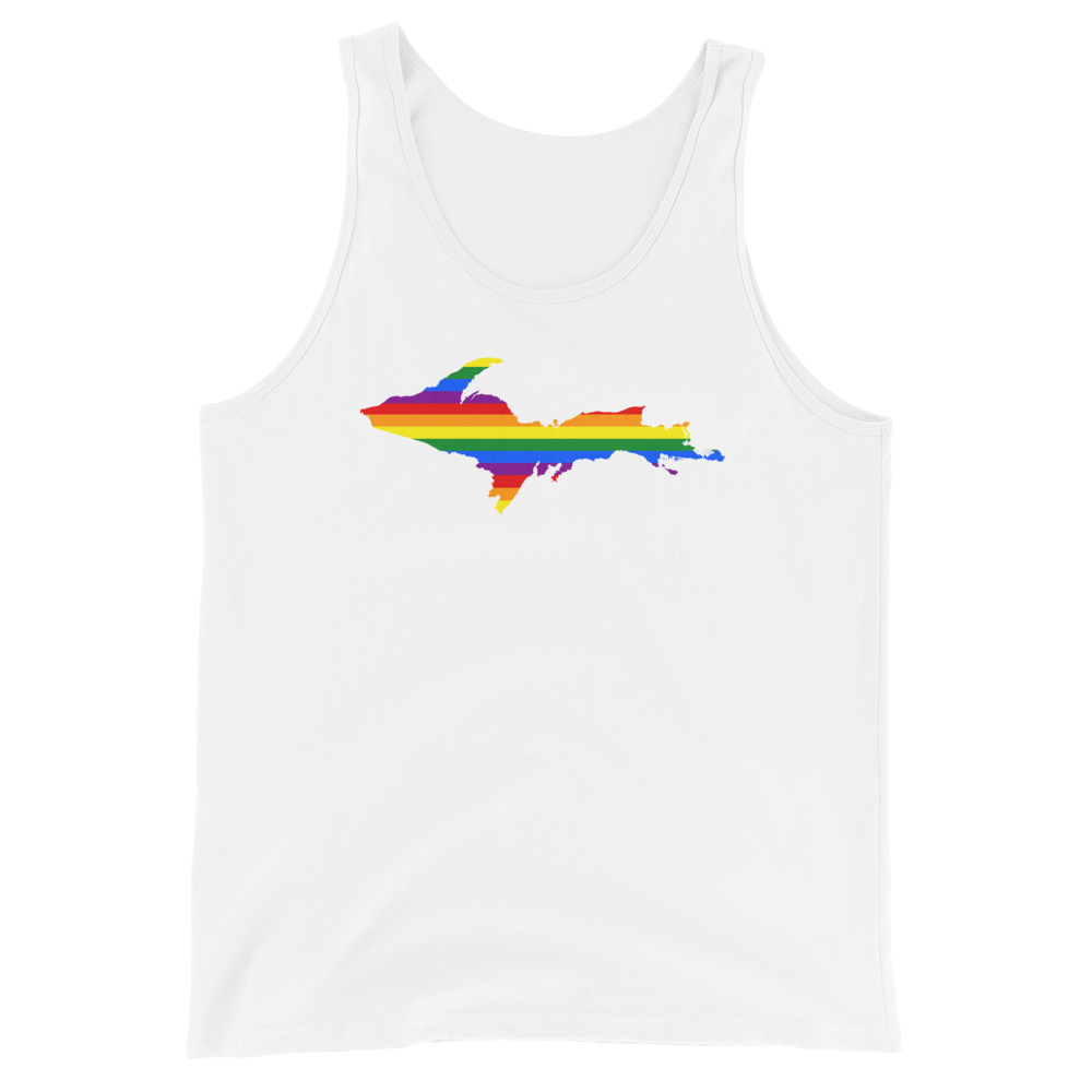 Michigan Upper Peninsula Tank Top (w/ UP Pride Flag Outline) | Unisex Jersey