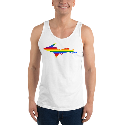 Michigan Upper Peninsula Tank Top (w/ UP Pride Flag Outline) | Unisex Jersey