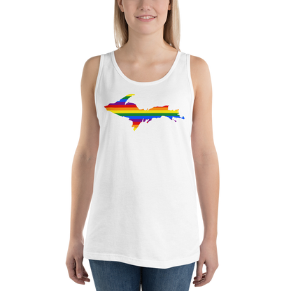 Michigan Upper Peninsula Tank Top (w/ UP Pride Flag Outline) | Unisex Jersey