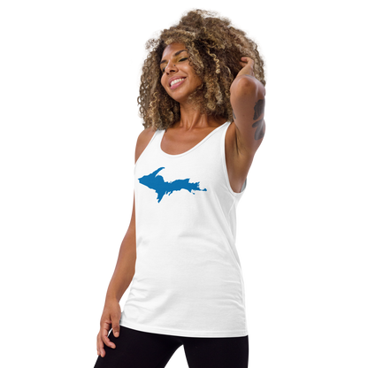 Michigan Upper Peninsula Tank Top (w/ Azure UP Outline) | Unisex Jersey