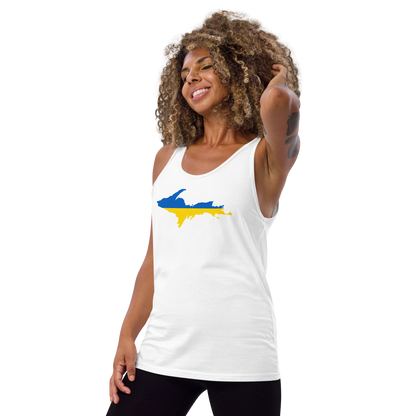 Michigan Upper Peninsula Tank Top (w/ UP Ukraine Flag Outline) | Unisex Jersey