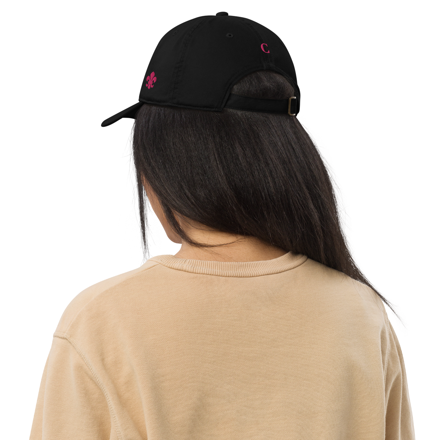 'Détroit' Baseball Cap (w/ Old French D and Fleur de Lys) | Pink Embroidery