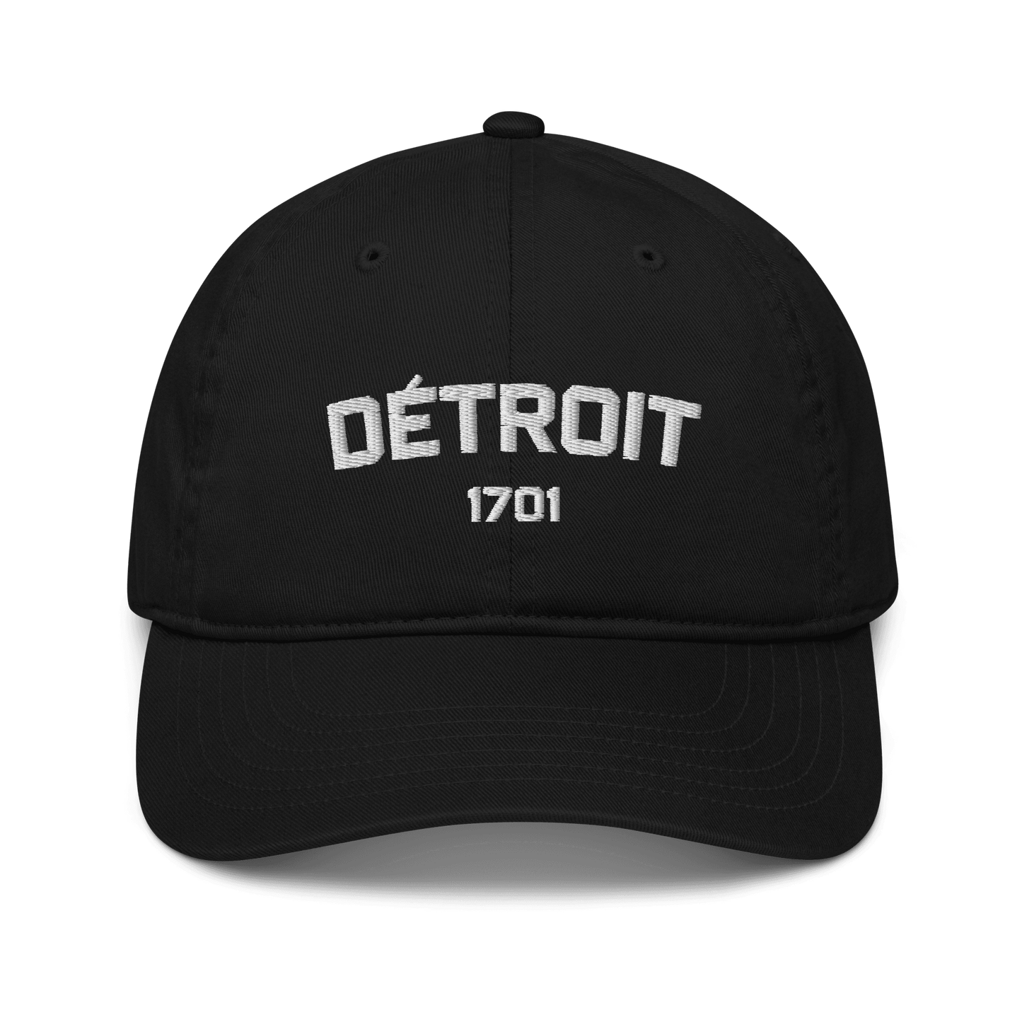 'Détroit 1701' Baseball Cap | White/Navy Embroidery - Circumspice Michigan