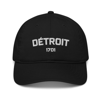 'Détroit 1701' Baseball Cap | White/Navy Embroidery - Circumspice Michigan