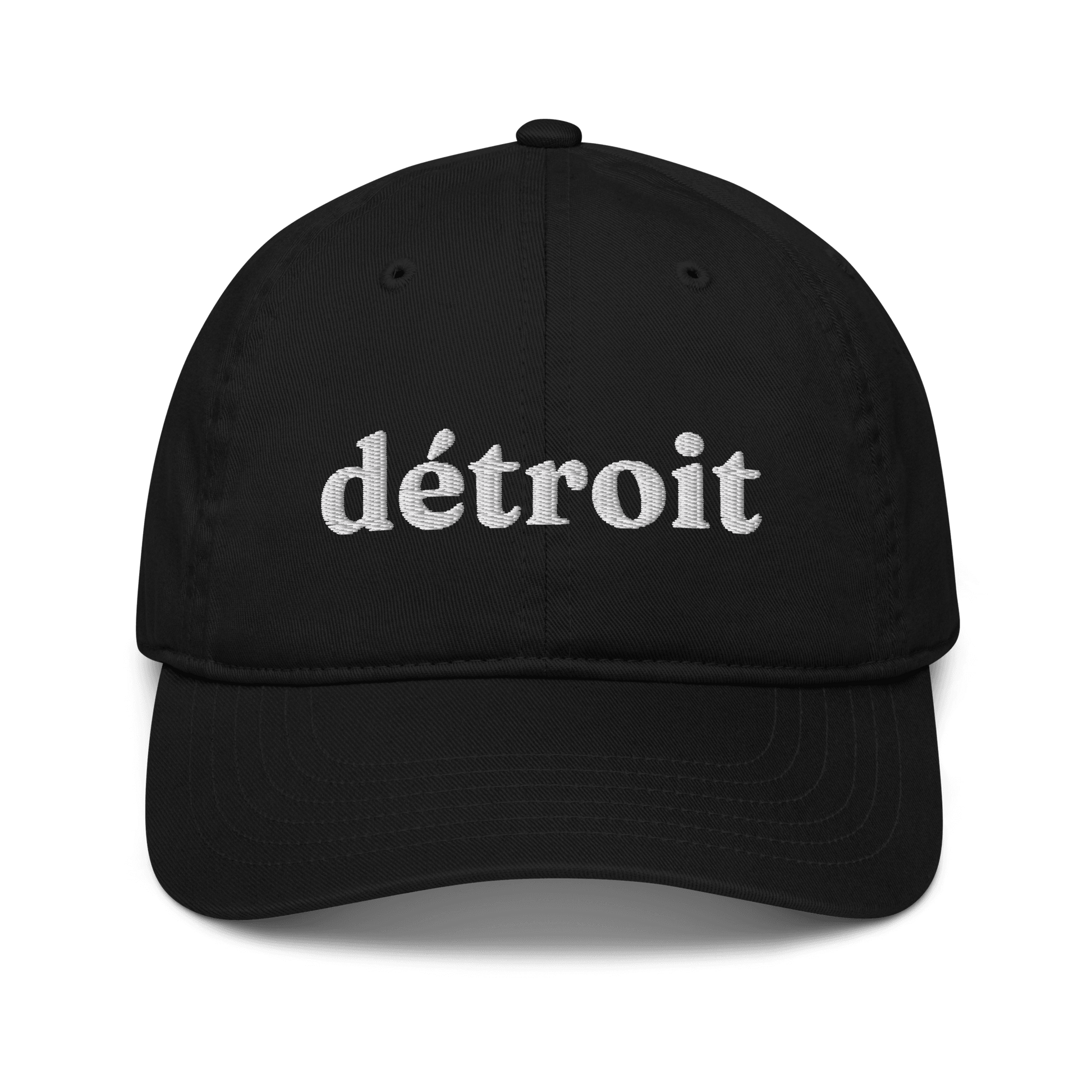 'Détroit' Baseball Cap | White/Navy Embroidery - Circumspice Michigan