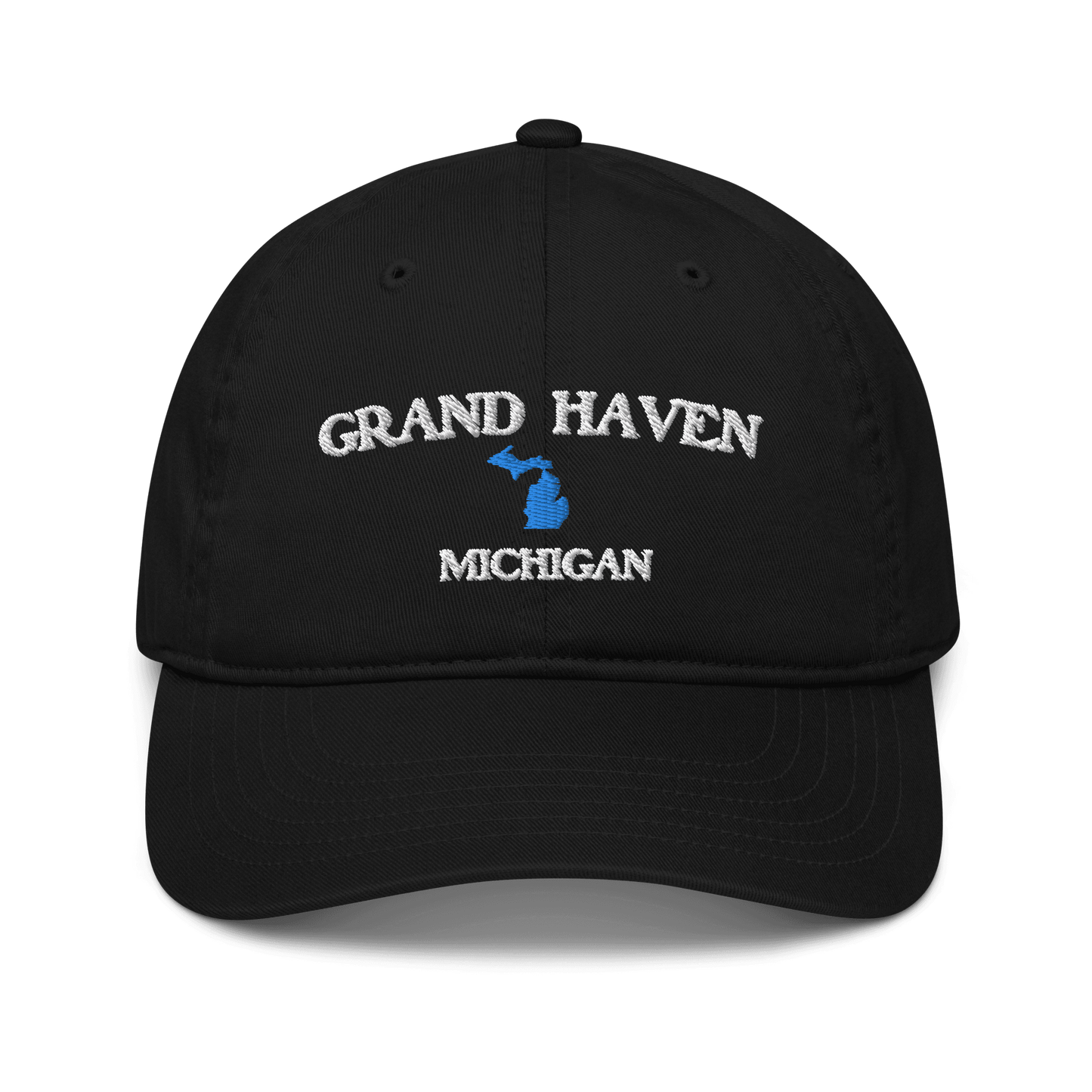 'Grand Haven Michigan' Baseball Cap | Michigan Outline - Circumspice Michigan