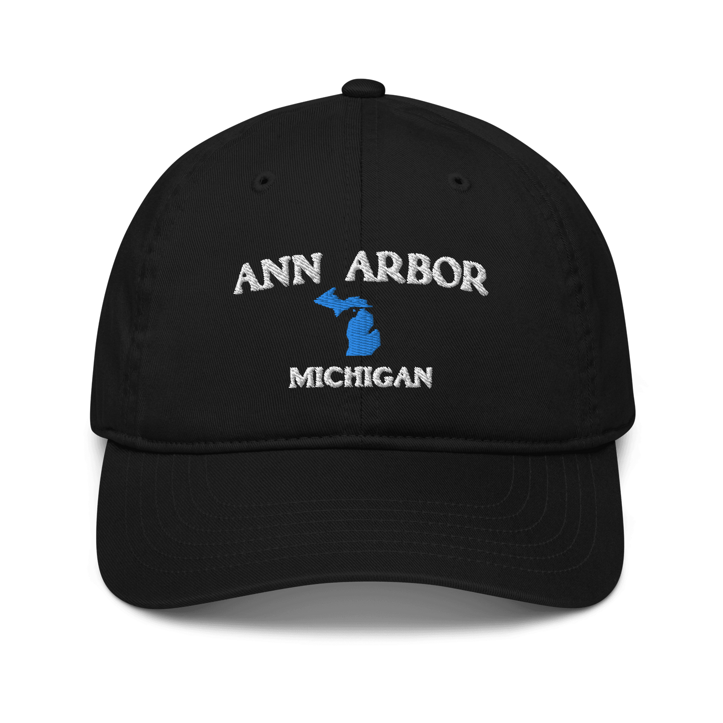 'Ann Arbor Michigan' Baseball Cap (w/ MI Outline) - Circumspice Michigan