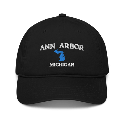 'Ann Arbor Michigan' Baseball Cap (w/ MI Outline) - Circumspice Michigan