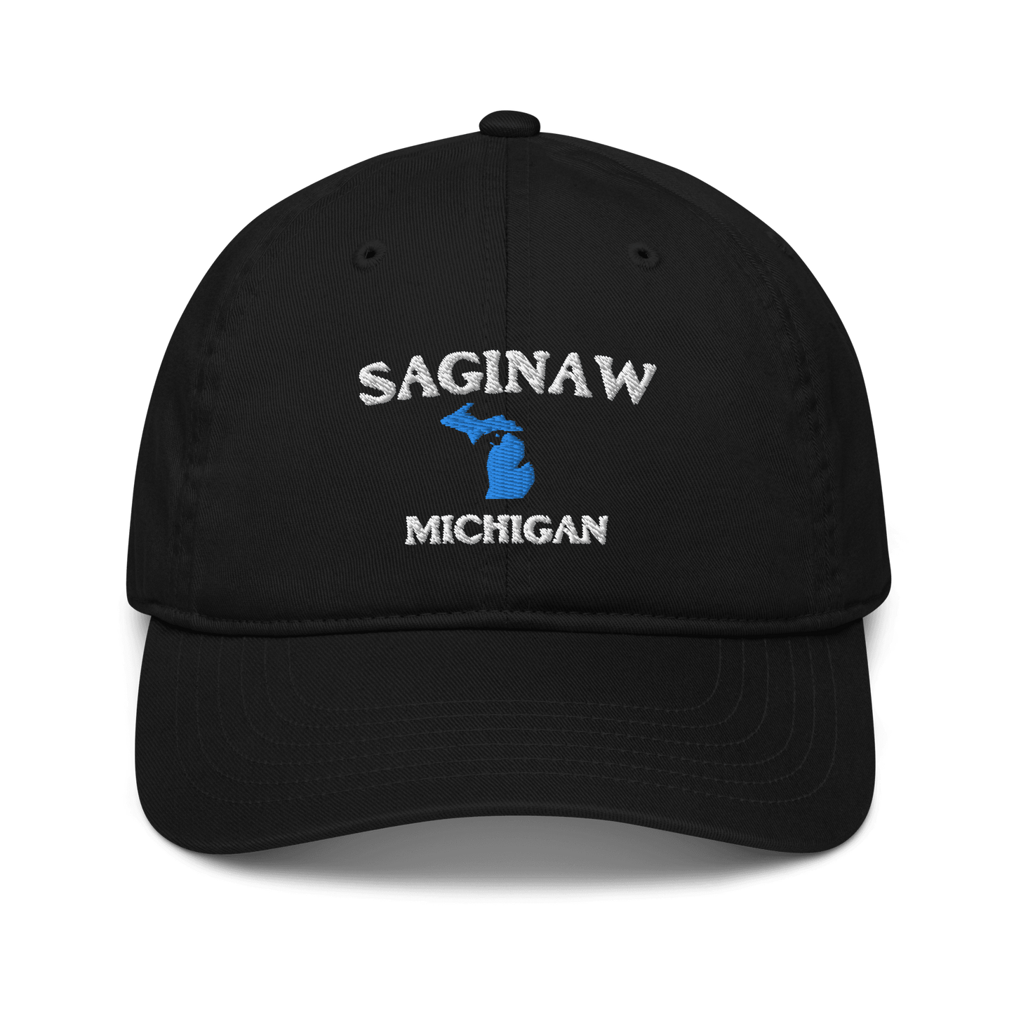 'Saginaw Michigan' Baseball Cap (w/ MI Outline) - Circumspice Michigan