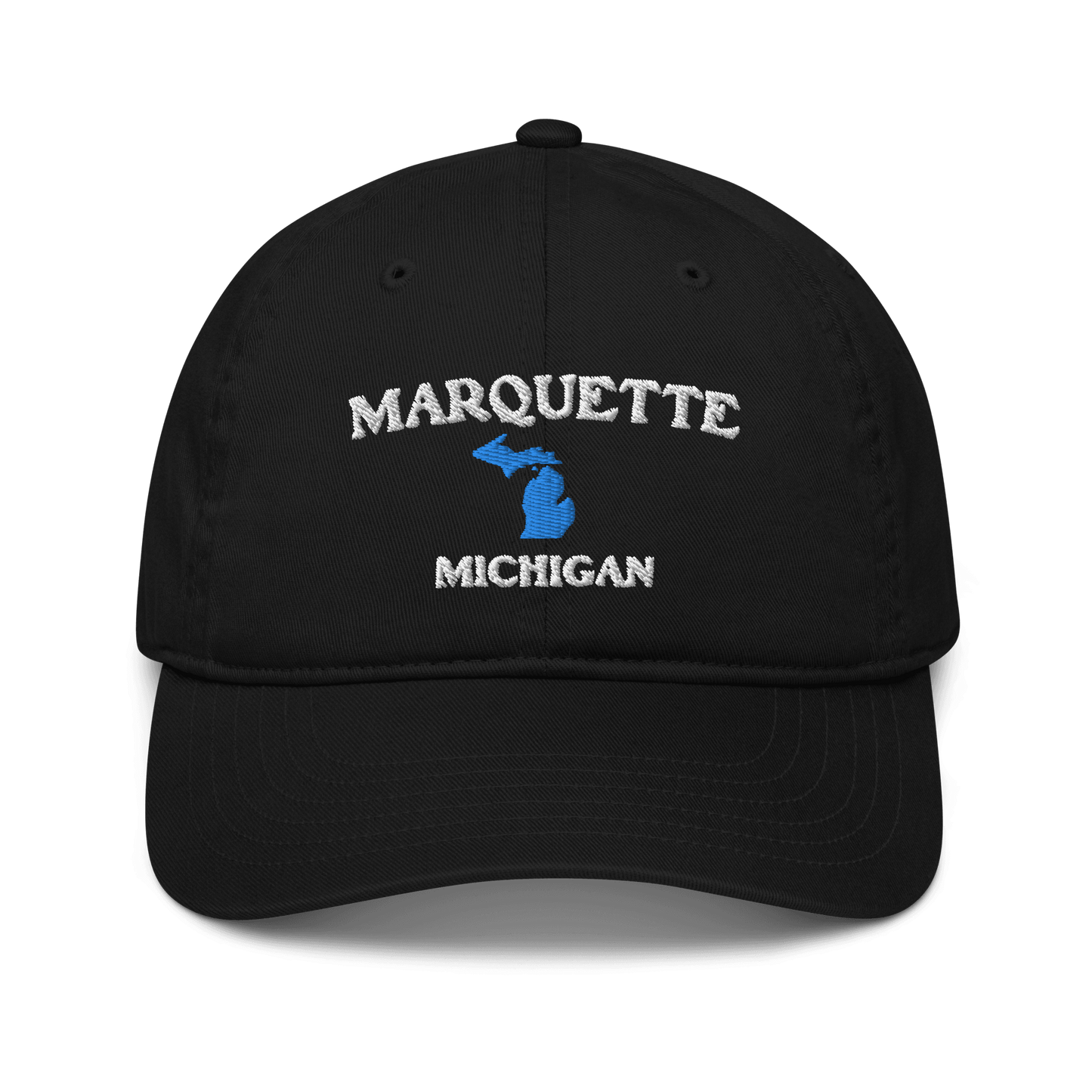 'Marquette Michigan' Baseball Cap (w/ MI Outline) - Circumspice Michigan