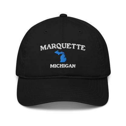 'Marquette Michigan' Baseball Cap (w/ MI Outline) - Circumspice Michigan