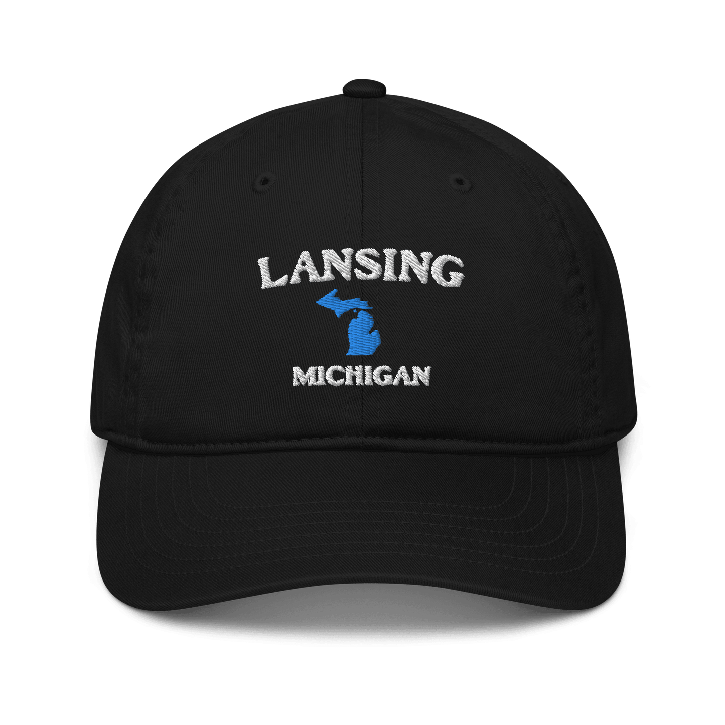 'Lansing Michigan' Baseball Cap (w/ MI Outline) - Circumspice Michigan