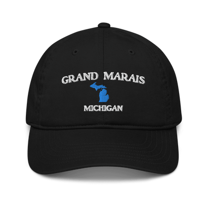 'Grand Marais Michigan' Baseball Cap (w/ MI Outline) - Circumspice Michigan