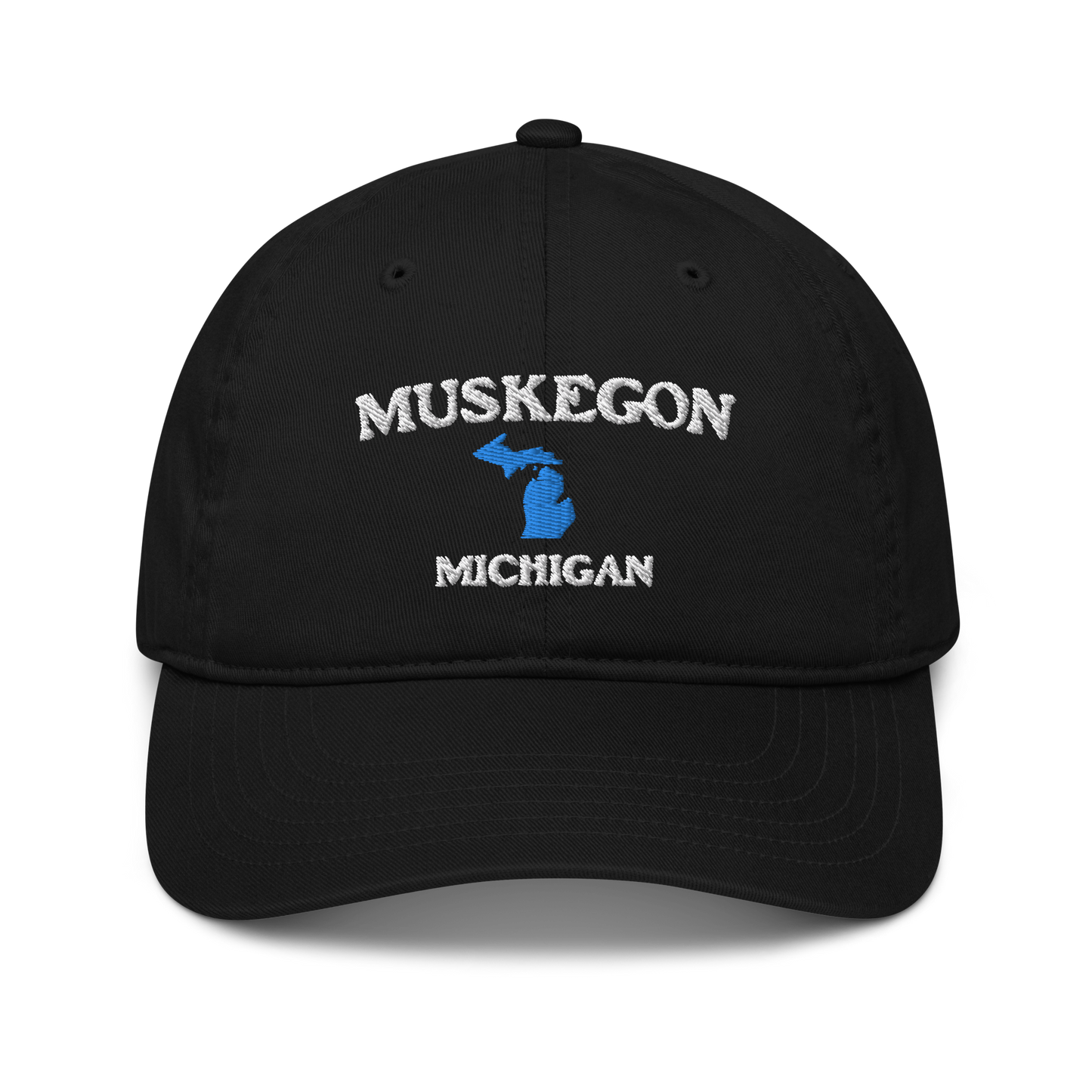 'Muskegon Michigan' Classic Baseball Cap (w/ Michigan Outline)