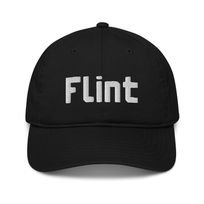 'Flint' Classic Baseball Cap | White/Black Embroidery