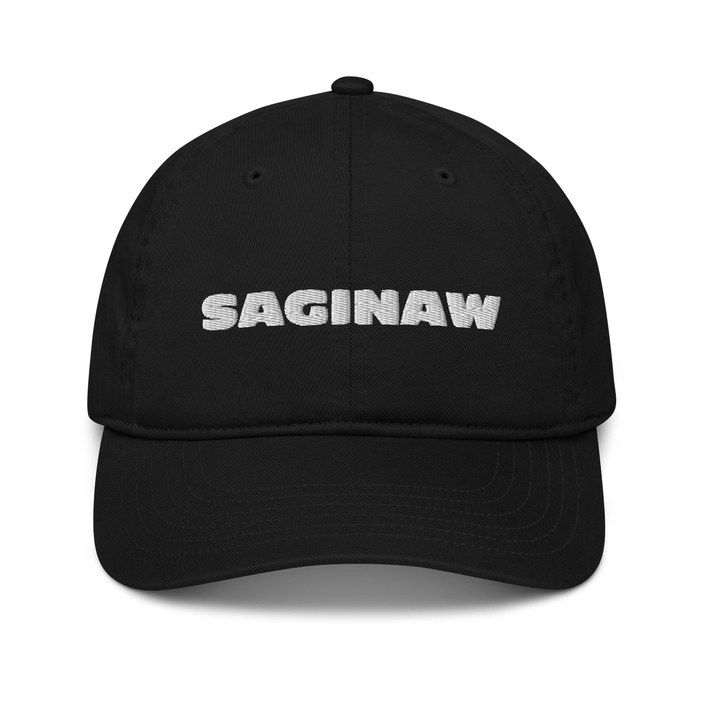 'Saginaw' Classic Baseball Cap | White/Black Embroidery