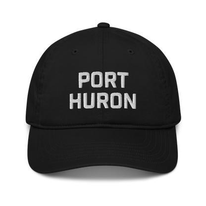 'Port Huron' Classic Baseball Cap | White/Black Embroidery