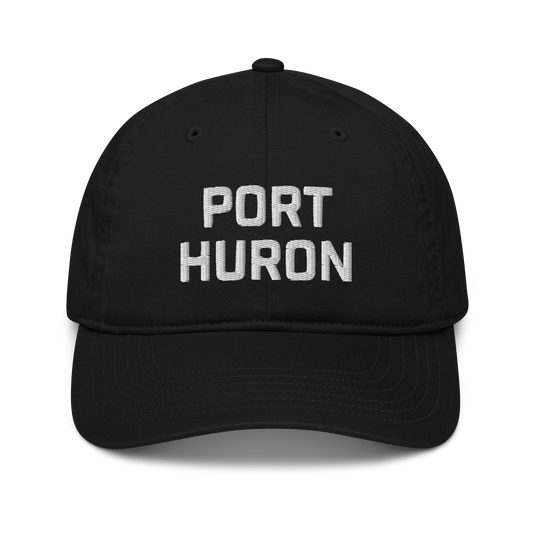 'Port Huron' Classic Baseball Cap | White/Black Embroidery