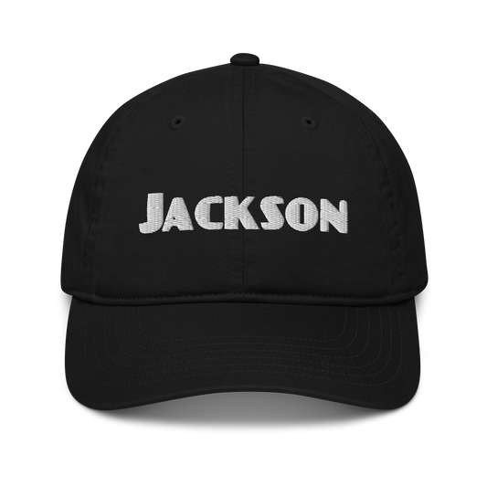 'Jackson' Classic Baseball Cap | White/Black Embroidery