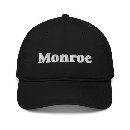 'Monroe' Classic Baseball Cap | White/Black Embroidery