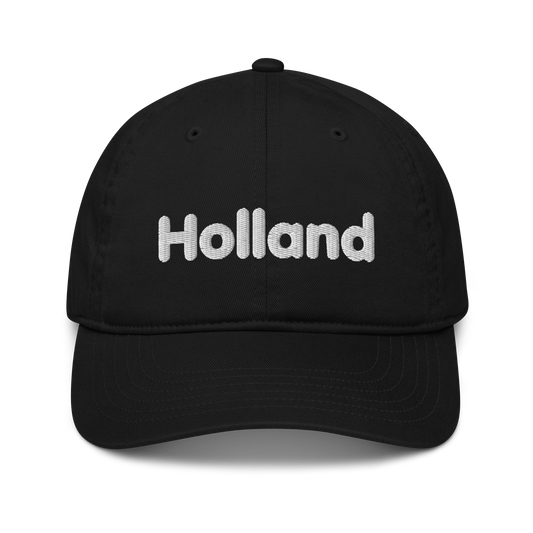 'Holland' Classic Baseball Cap | White/Black Embroidery